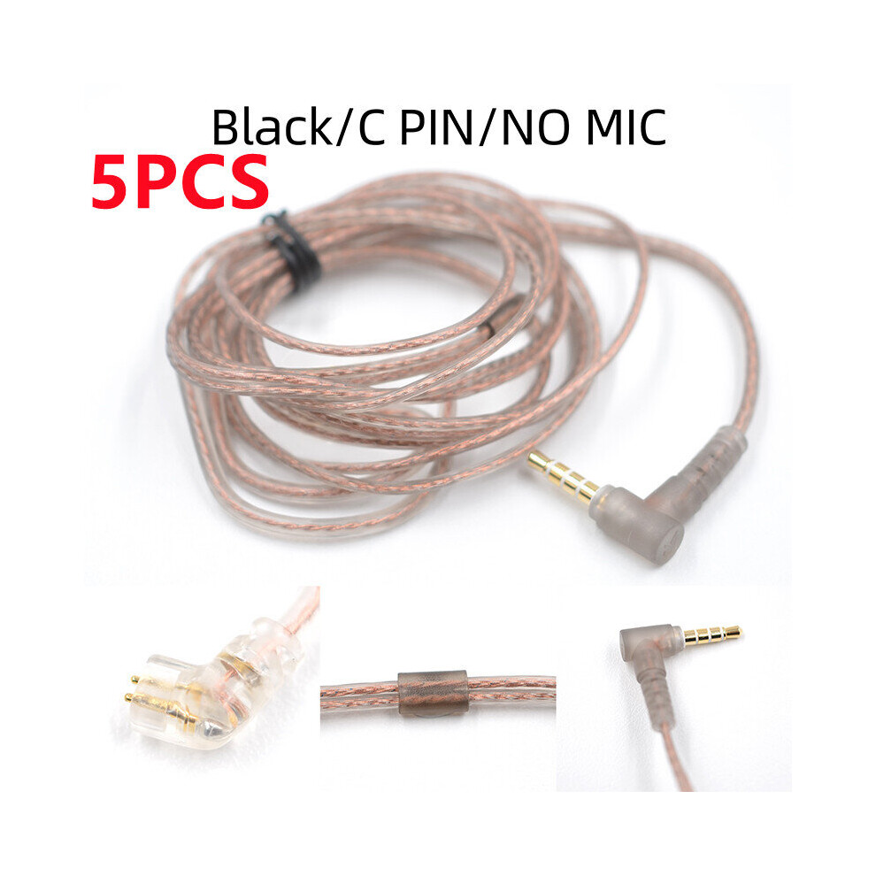 (A-5Pcs C Pin No Mic) Kz Zst Zsn Zs10 Pro Zs3 Zs6 As16 As12 Zsn Pro Headphones With Micrphone Cable 2 Pin Upgrade Cable Earphone Wire With Mic 4851204922430