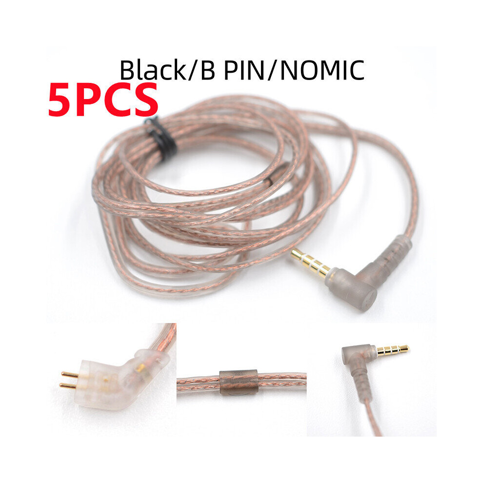 (A-5Pcs B Pin No Mic) Kz Zst Zsn Zs10 Pro Zs3 Zs6 As16 As12 Zsn Pro Headphones With Micrphone Cable 2 Pin Upgrade Cable Earphone Wire With Mic 4851204922416