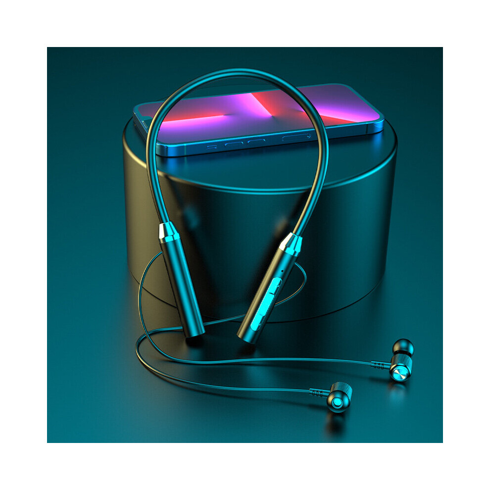 (A-) Wireless Bluetooth Headphones 5.0 Neckband Earphones Silicone Hifi 9D Stereo Sports Headset Halter Waterproof Magnetic Earbuds Black 4851204888392