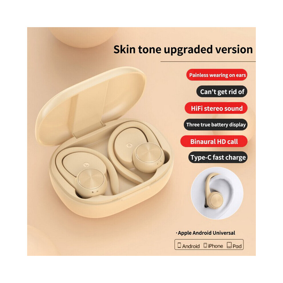 (a-Yellow) Sports TWS Bluetooth Earphone HiFi Stereo Music Wireless Headphone Ear Hook Earbuds with Microphone Waterproof Gaming Headset-image-OPC-PBYQQ7S-NEW