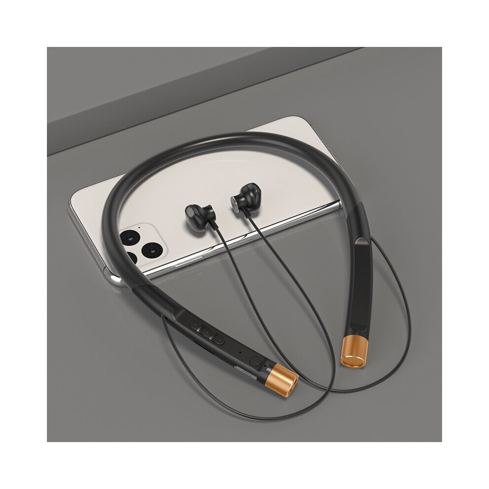 (A-) Earphone Bluetooth 5.1 Neckband Headphone With Hd Mic Stereo Hifi Wireless Headset With Tf Card Earbuds For Sport Black 4851204946955