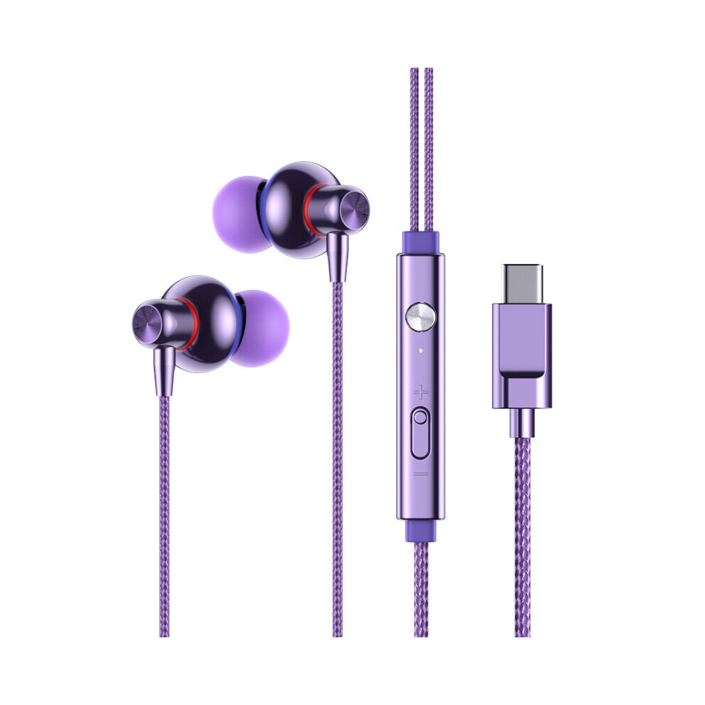 (A-N730 Type C) N720 3.5Mm Wired Earphonestype-C Headphones Wired Hifi Bass Stereo Noice Cancelling Earbuds Sport Running Music Headset With Mi Purple 4853106760530