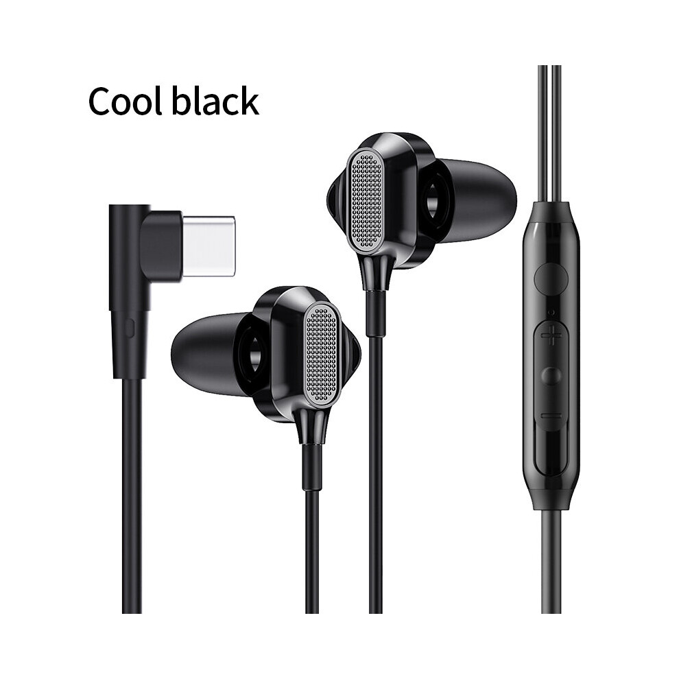 (A-Q71 Type C) N720 3.5Mm Wired Earphonestype-C Headphones Wired Hifi Bass Stereo Noice Cancelling Earbuds Sport Running Music Headset With Mic Black 4853106760578