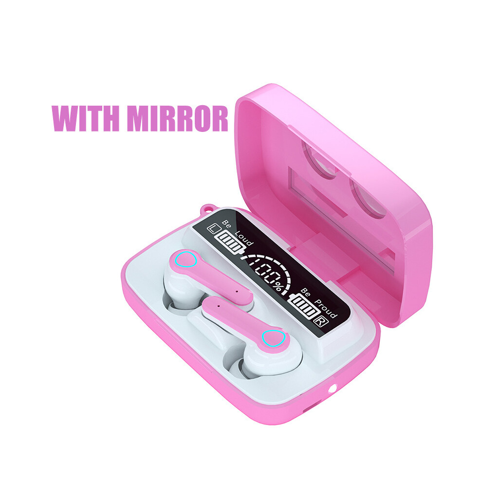 (A-Ej-M9-19) Tws Sports Wireless Headphones With Mic Ipx5 Waterproof Led Display 9D Stereo Bluetooth 5.1 Earbuds Headsets For Phone Pink 4851204923000