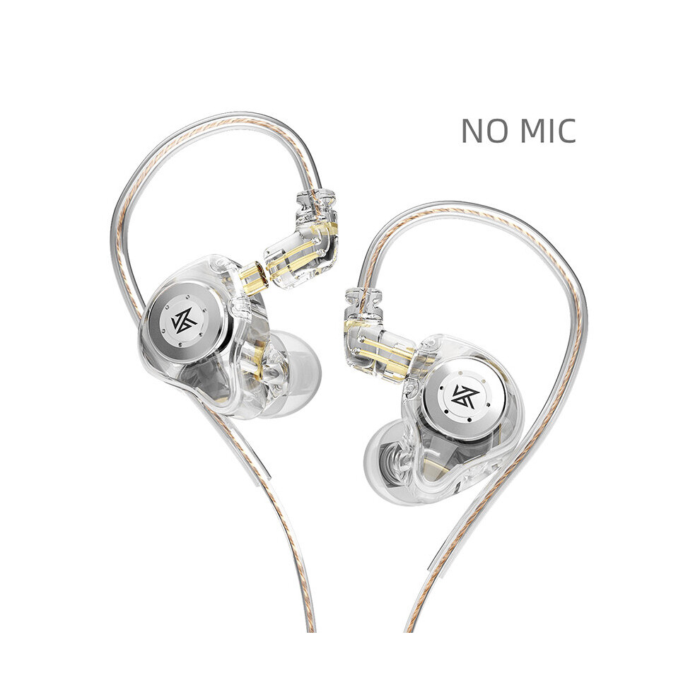 (A- No Mic) Kz Edx Pro Wired Earphone In Ear Bass Hifi Headphones With Microphone Sport Game Monitor Earbuds Noice Cancelling Headset White 4851205035863
