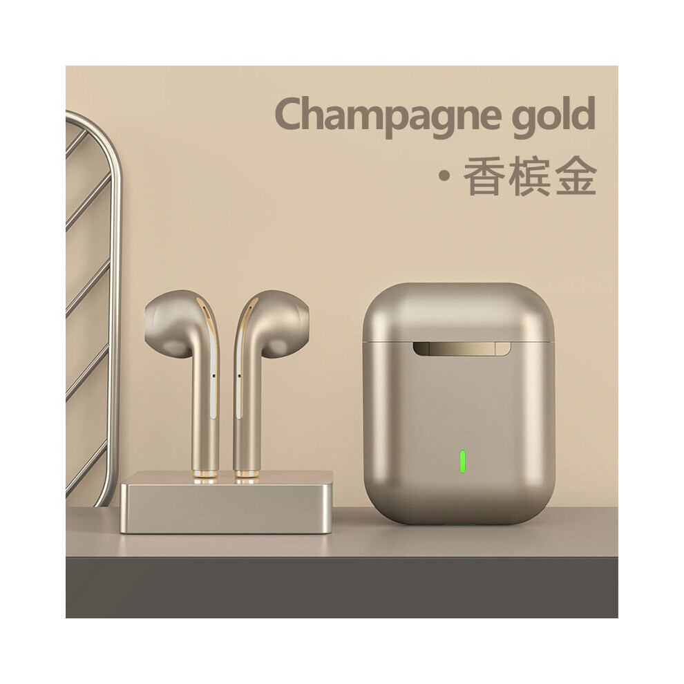 (a-Gold) J18 TWS Bluetooth Headphones In Ear Buds Wireless Earphones with Microphone Waterproof Gaming Headset for Mobile Phone Earbuds