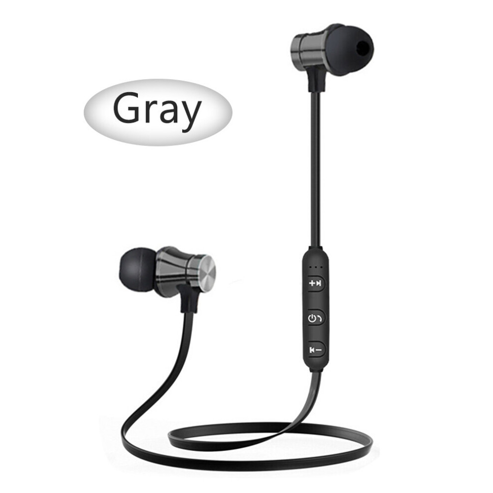 (A-) Magnetic Wireless Earphone Bluetooth 4.2 Sport Wireless Headset Earphone Earbuds Stereo Sport Headset For All Smart Phone Gray 4851205036587