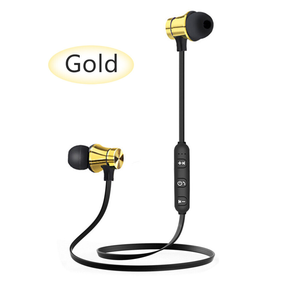 (A-) Magnetic Wireless Earphone Bluetooth 4.2 Sport Wireless Headset Earphone Earbuds Stereo Sport Headset For All Smart Phone Gold 4851205036570