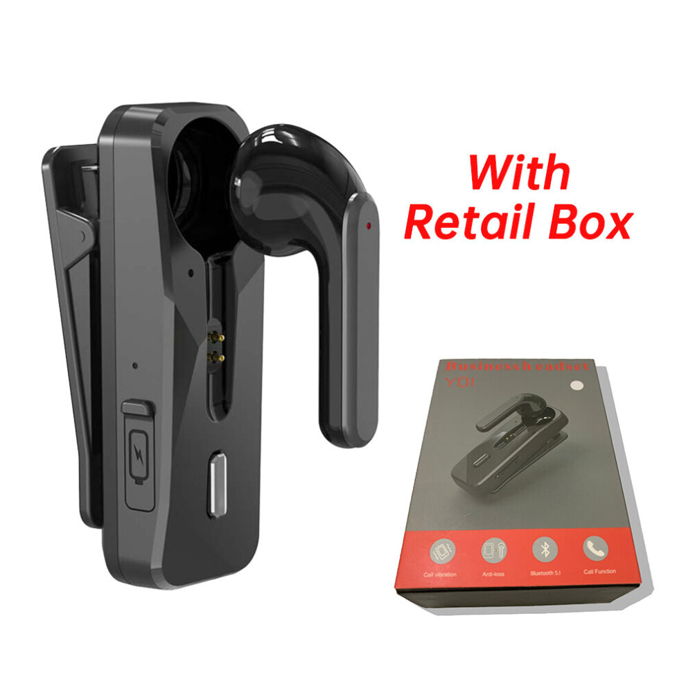(A-) New Bluetooth 5.1 Earphone Business Wireless Headphone Lavalier Earbuds Driving Call Vibration Reminder Handsfree Phone Headset Black 4851204888033