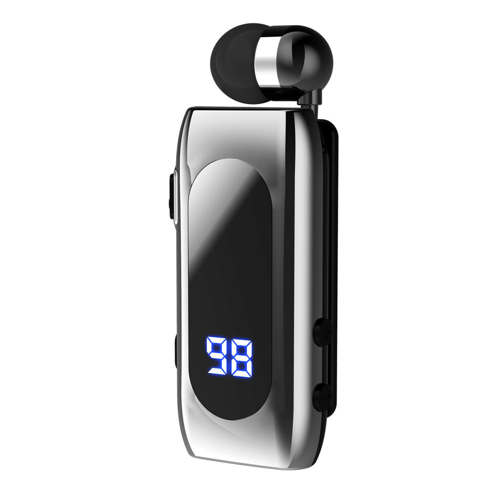 (A-K55-) New Bluetooth 5.1 Earphone Business Wireless Headphone Lavalier Earbuds Driving Call Vibration Reminder Handsfree Phone Headset Silver 4851204888095