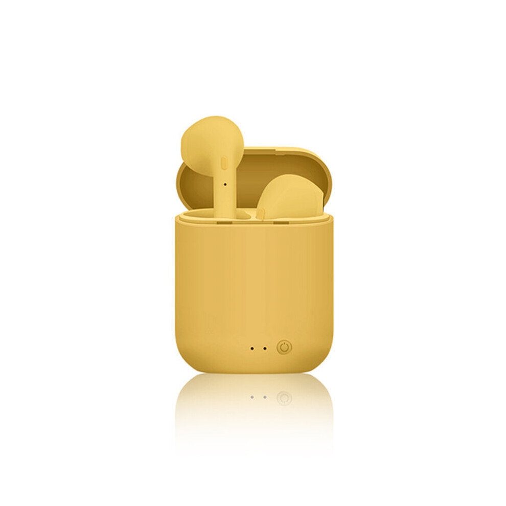 (A-Matte ) Mini2 Tws Wireless Headphones 2020 Bluetooth 5.0 Earphones Matte Air Macaron Earbuds With Mic Charging Box Headset Pk I12 I7s Yellow 4851204966595