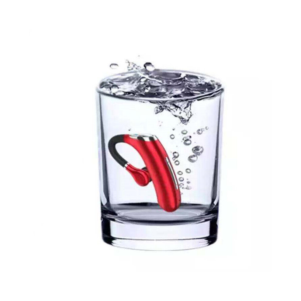 (A- Waterproof) New Wireless Bluetooth Earphone Business Headset Ipx7 Waterproof Earbuds Noise Uction Music Earpiece With Mic For Driver Red 4851204994338