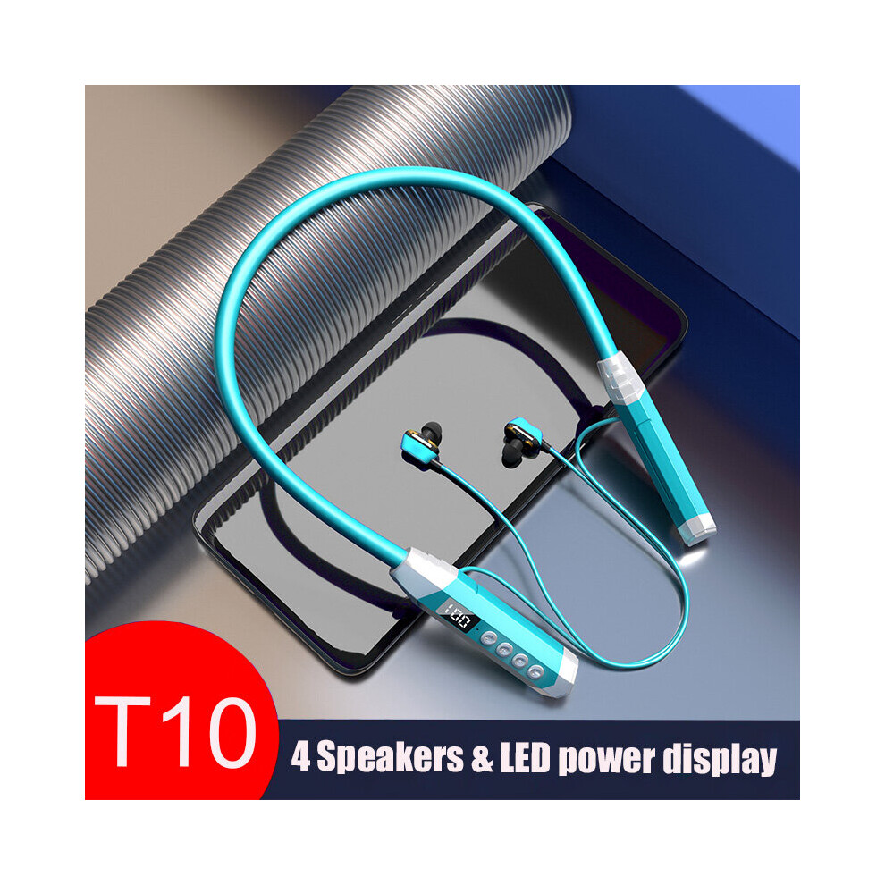 (A-) 4 Speakers Wireless Bluetooth Neckband Headphones 5.1 Bass Earphone Headphone Stereo Game Headset Earbuds With Noise Cancelling Green 4851204992044