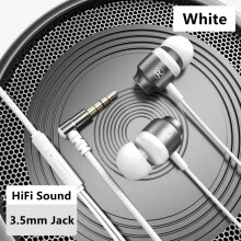 (a-White 3.5MM Jack) DISOUR Magnetic Gamer Wired Earphones Gaming Metal HiFi Bass Stereo 3.5mm Type C Earbuds L Jack For Phone Computer Mic Headphone