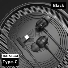 (a-Black TypeC Jack) DISOUR Magnetic Gamer Wired Earphones Gaming Metal HiFi Bass Stereo 3.5mm Type C Earbuds L Jack For Phone Computer Mic Headphone