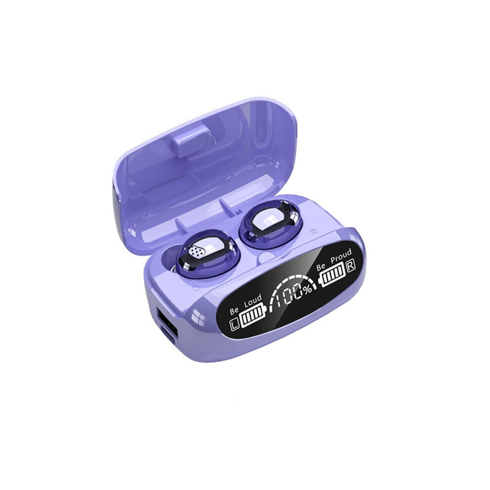 (A-) New Wireless Headphones Stereo Sport Touch Headset Tws Bluetooth V5.1 Earphones Women Earbuds With Microphone Power Bank 2000Mah Purple 4851204896625