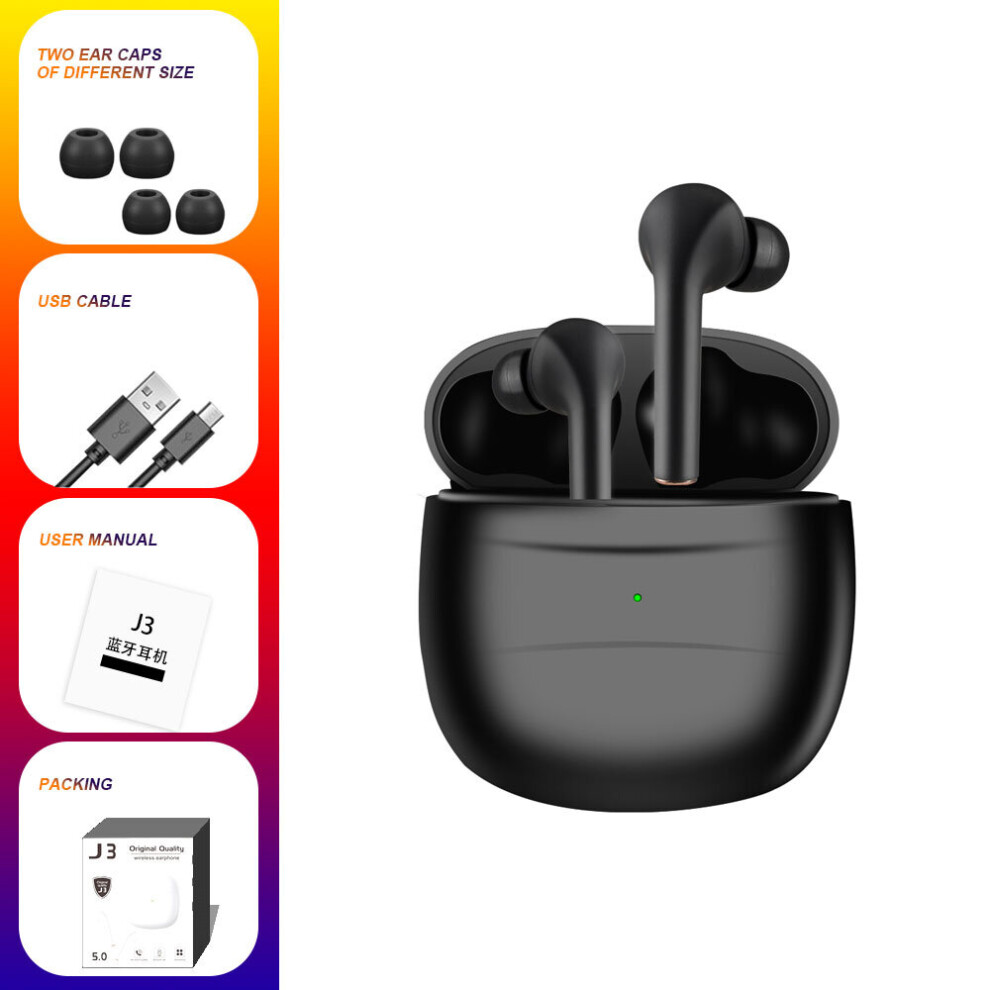 (A-J3 ) J3 Pro Tws Wireless Bluetooth Earphones Touch Control Stereo Headphones Sports Gaming Headset For Android Ios Phones Earbuds Black 4851205029183