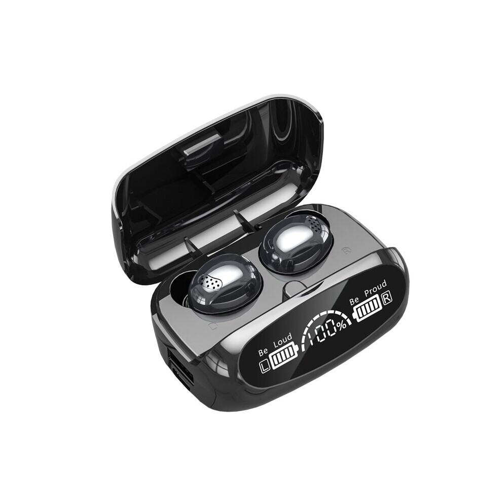 (A-) New Wireless Headphones Stereo Sport Touch Headset Tws Bluetooth V5.1 Earphones Women Earbuds With Microphone Power Bank 2000Mah Black 4851204896601