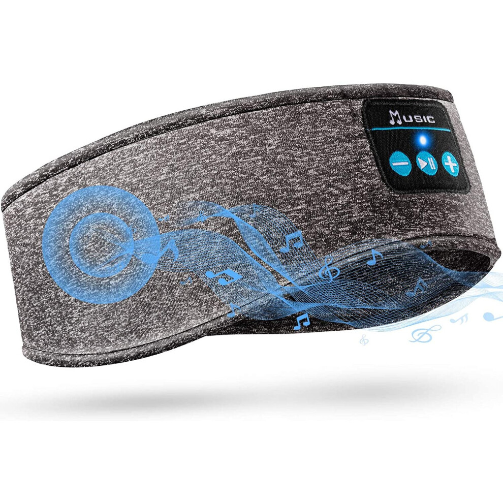 (a-Grey) Sleep Headphones Sleeping Headphones Bluetooth 5.2 Headband Wireless Music Eye Mask Earbuds for Side Sleeper Running Travel Yoga