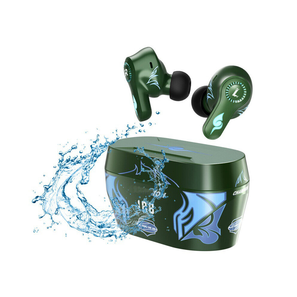 (A-Enc ) Gaming Headphone Real Waterproof Tws Anc Fone Bluetooth Earphones Noise Canceling Wireless Earphone With Mic Handfree Earbuds Green 4851205012277