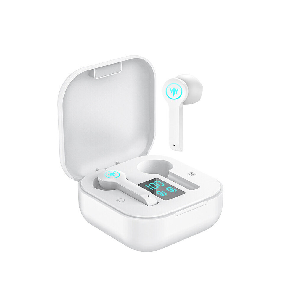 (A-) Bluetooth Wireless Headphones With Microphone 3500Mah Waterproof Earphones Hifi Stereo Noise Cancelling Headset Earbud White 4853106753778