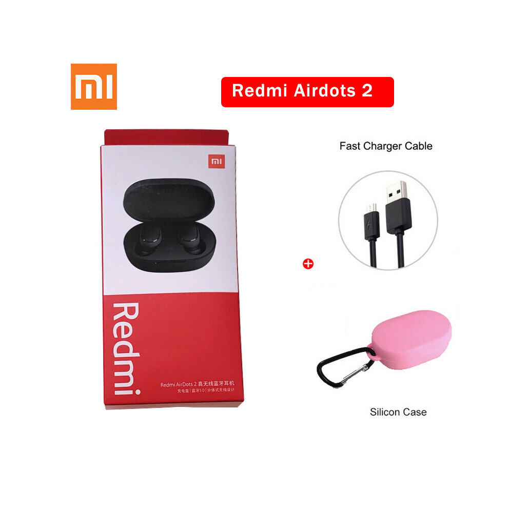 (A-Airdots 2 ) Original Xiaomi Redmi Airdots 2 Tws Wireless Bluetooth 5.0 Earphone Wireless Earbuds Basic Redmi 2 Auto Link Twsej061ls With Mic Pink 4851204884165