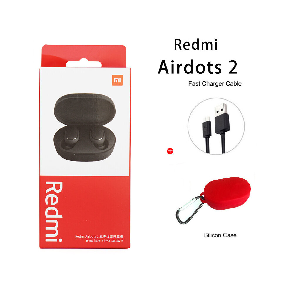 (A-Airdots 2 ) Original Xiaomi Mi Airdots 2 Tws Wireless Bluetooth 5.0 Earphone Wireless Earbuds Basic Mi 2 Auto Link Twsej061ls With Mic Red 4851204884172
