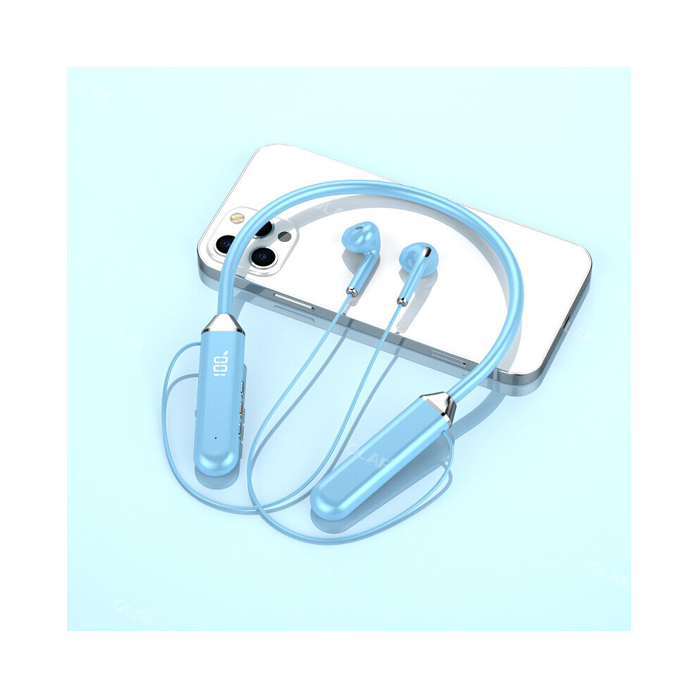 (A-) Tws Wireless Tooth 5.2 Earphones Magnetic Neckband Headphones Led Display Hifi Headset Sport Active Noice Cancelling Earbuds Blue 4851205033357