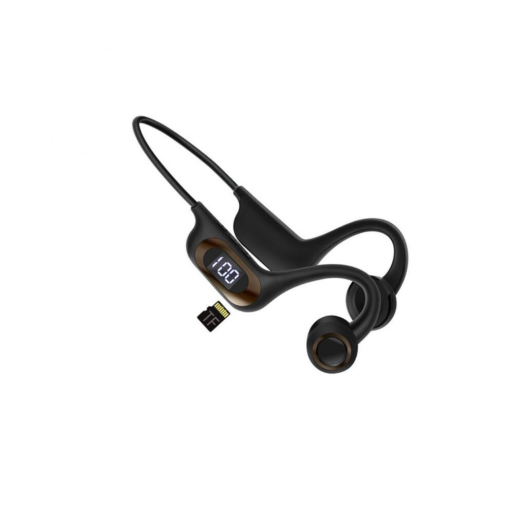 (A-) Bone Conduction Earphone Wireless Bluetooth 5.3 Headphone Outdoor Sport Earbud Headset With Mic For Android Ios Support Sd Card Black 4851204896632