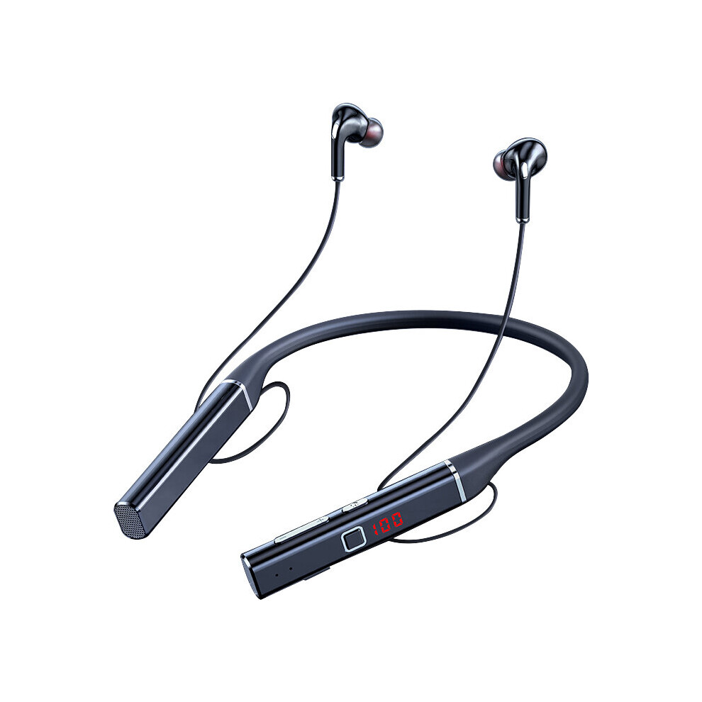 (A-) Eardeco 80 Hours Endurance Bluetooth Headphone Heavy Bass Wireless Headphones Sport Stereo Neck Headset With Microphone Magnetic Black 4851204994277