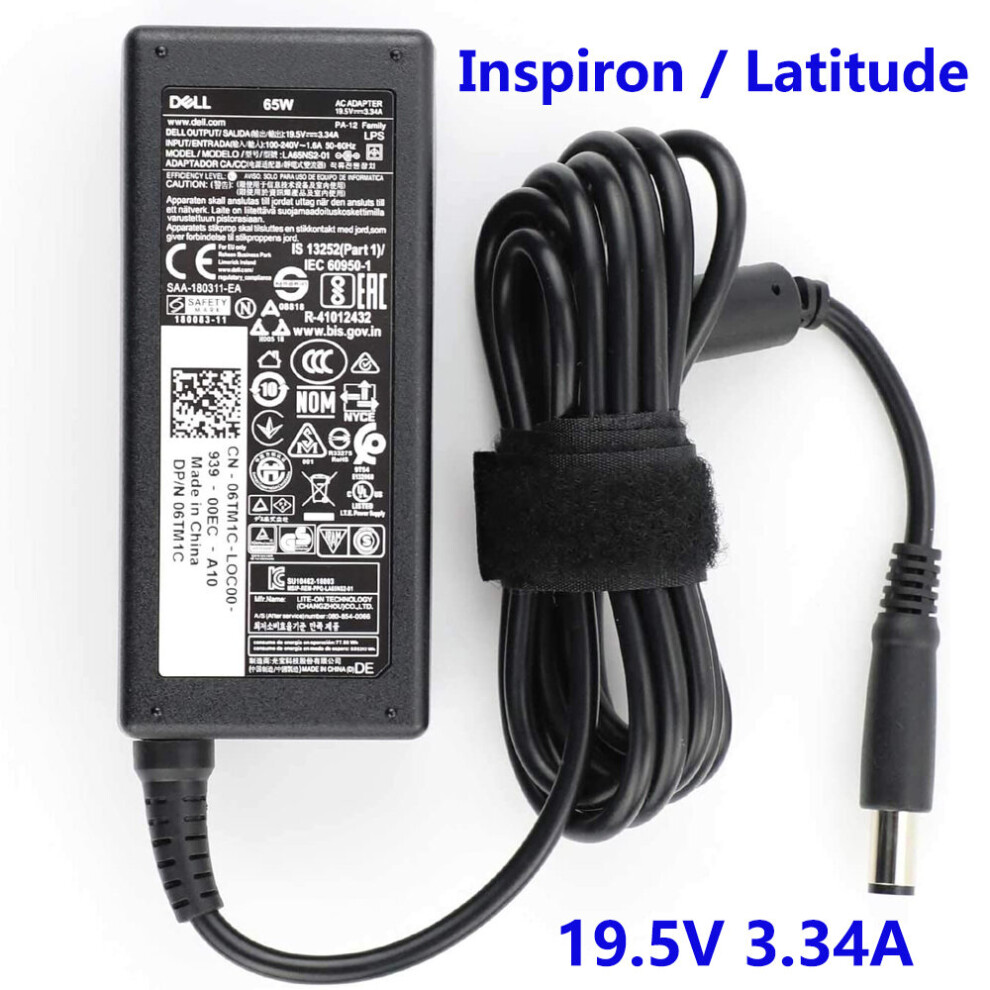 (A-) Ac Adapter Charger For Dell Latitude 13 3340 3350 3380 7380 Latitude 14 3480 5480 5490 7480 7490 19.5V 3.34A 65W Power Supply 4855672940712