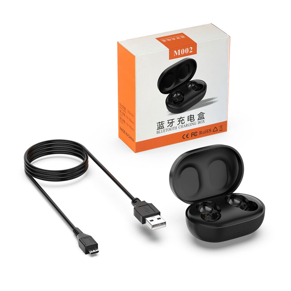 (A-) 300Mah Earphones Charging Case Bluetooth-Compatible Wireless With Usb Cable For Xiaomi Redmi Airdots Earbuds Charger Box Black 4851205058213