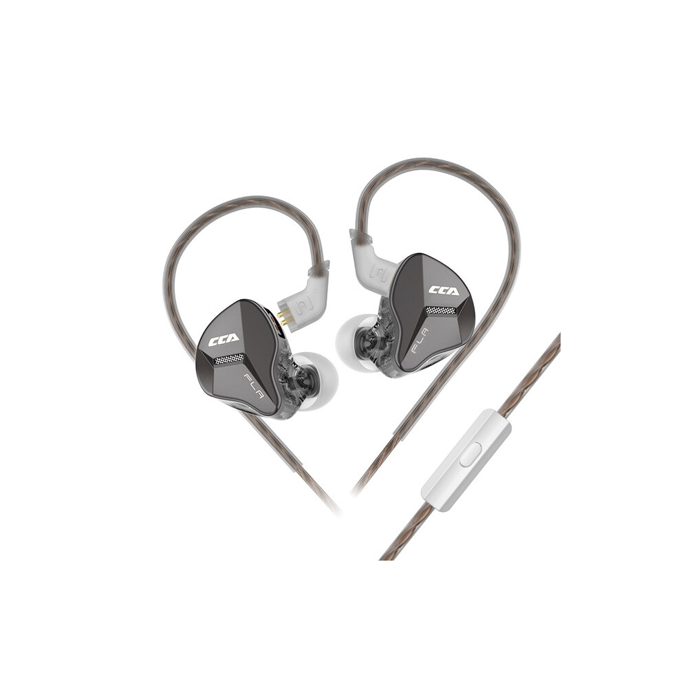 (A-Fla With Mic) Cca Fla Metal Earbuds Hifi Wired Headset In Ear Monitor Bass Earphone Sport Game Music Dj Dynamic Headphones With Microphone Black 4851205010785