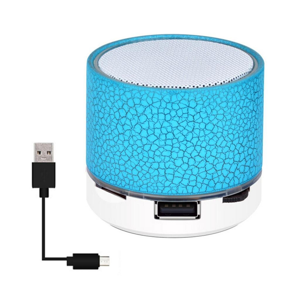 (a-Blue) Mini Wireless Speaker Loudspeaker Colorful Light Crack Sound Audio Portable Subwoofer Support TF Card MP3 Player-image-OPC-PBYQQHR-NEW