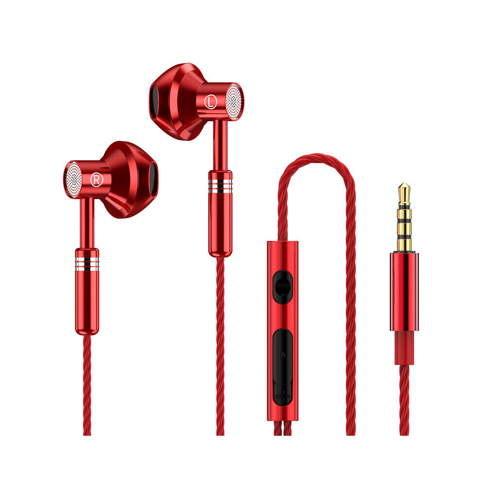 (A-) Eardeco 9D Stereo Earphones Mic Headphon Headset In-Ear Wi Headphones Bass Wire Earphon Earbud Phone Headset With Microphone Red 4851204960661