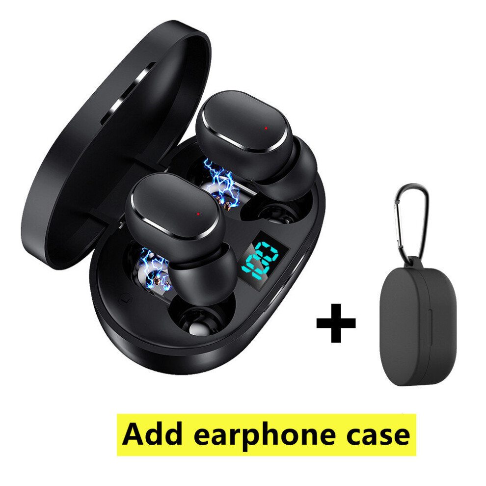 (A-Add Earphone Case) Business Bluetooth Earphones Wireless Stereo Music Earbuds Noise Cancelling Headset 4851205049563