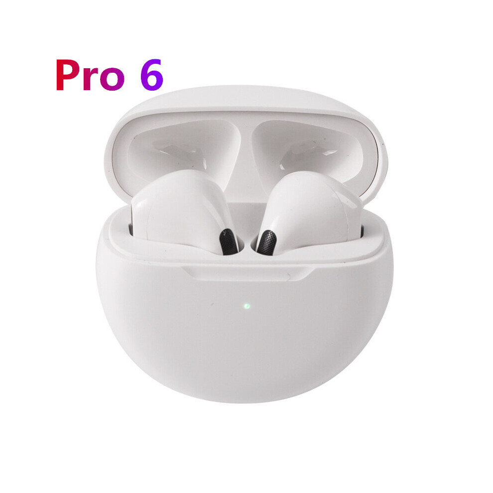 (A-) Air Pro6 Tws Wireless Headphones With Mic Fone Bluetooth Earphones Sports Earbuds Running Music Player Pro6 For Xiaomi Iphone White 4851205023907