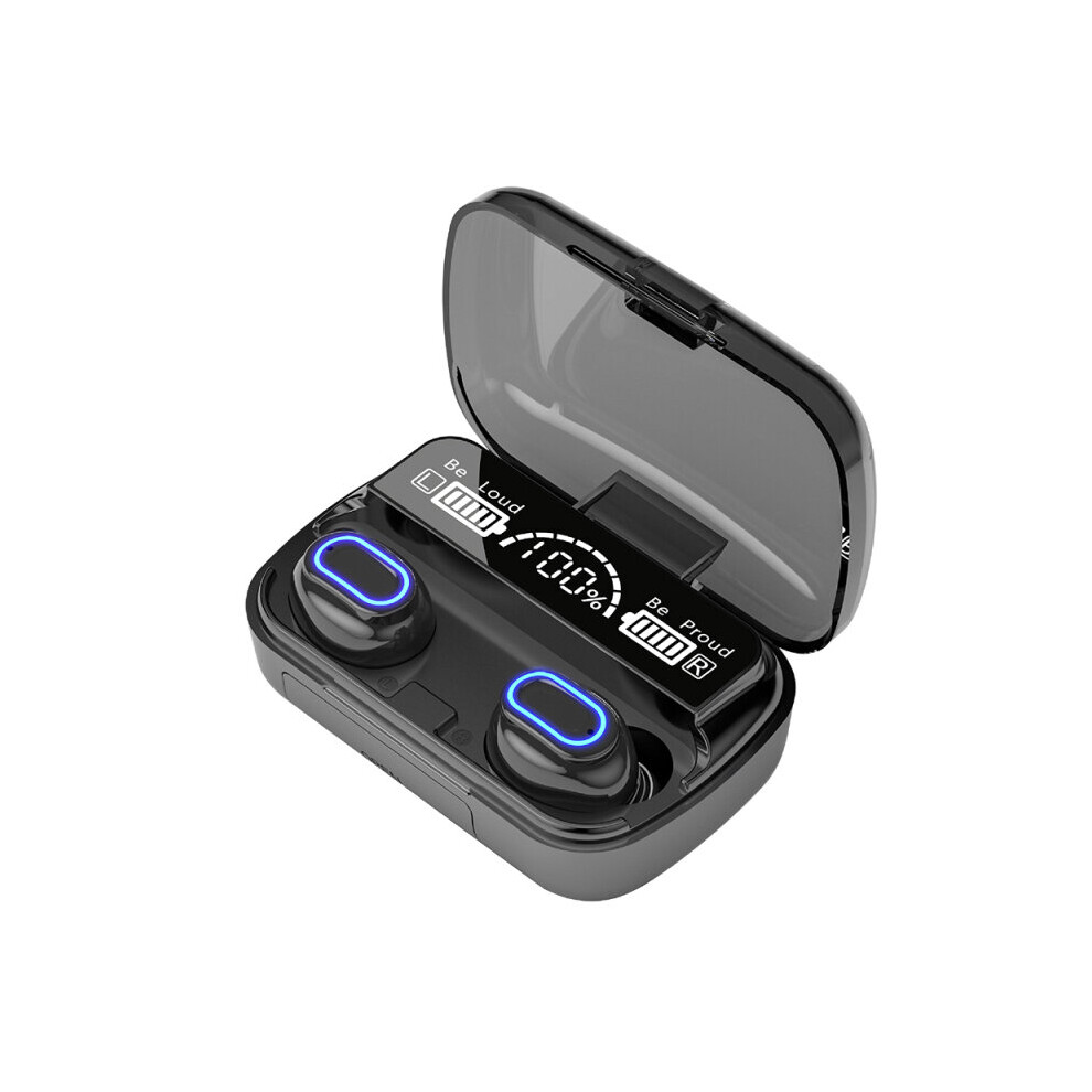 (A-) M1 Tws Earphone Wireless Bluetooth 5.1 Headphone Touch Control In Ear Stereo Bass Earbuds With Led Display Sport Headsets Black 4853106756106
