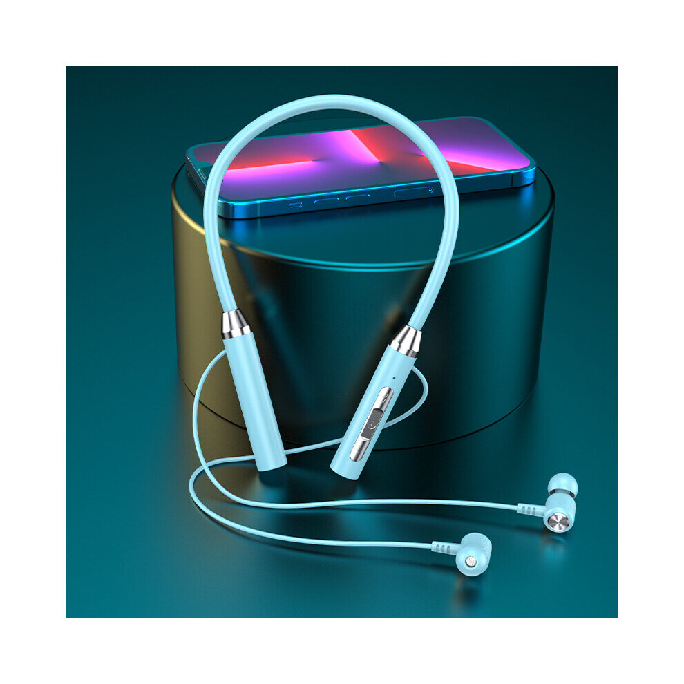 Dechoicelife (A-Blue Headset) Fone Bluetooth Earphones Wireless Headphones Magnetic Sport Neckband Neck-Hanging Tws Earbuds Wireless Blutooth Headset With Mic