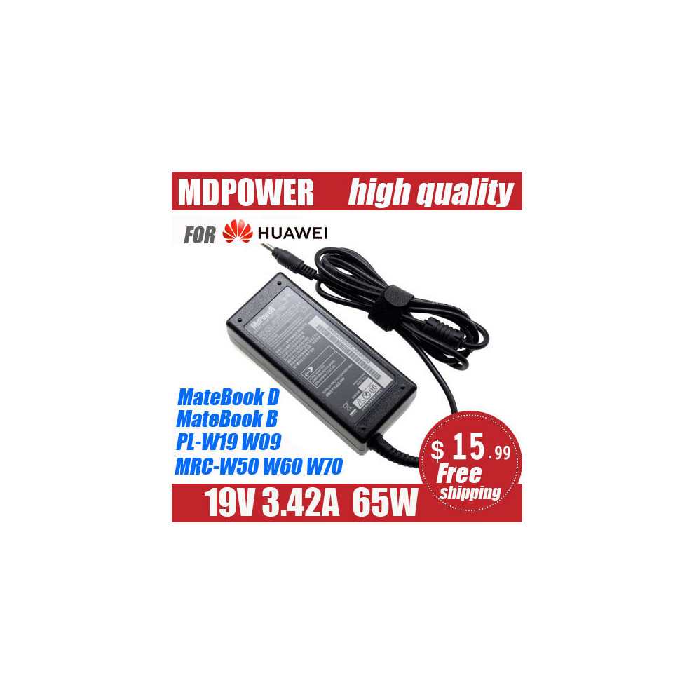(A-) 19V 3.42A 65W For Huawei Matebook D Matebook B Mrc-W50 Mrc-W60 Mrc-W70 Pl-W19 Pl-W09 Laptop Ac Adapter Charger Power Supply 4855672914911