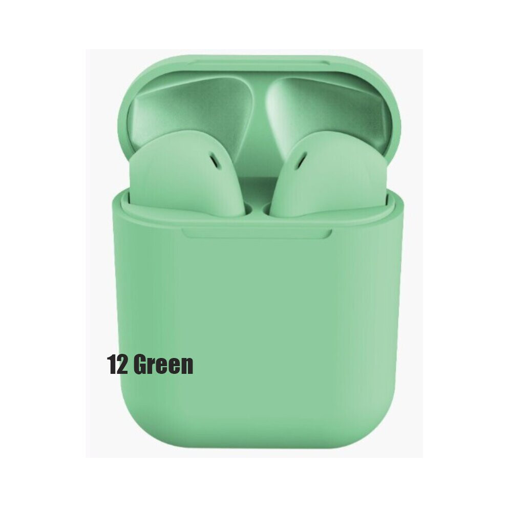(A-) Best Tws Wireless Earphones Bluetooth 5.0 Earphone Matte Macaron Earbuds With Mic Headset Headphones Mini 2 I12 I9s Tws Green 4851205036402
