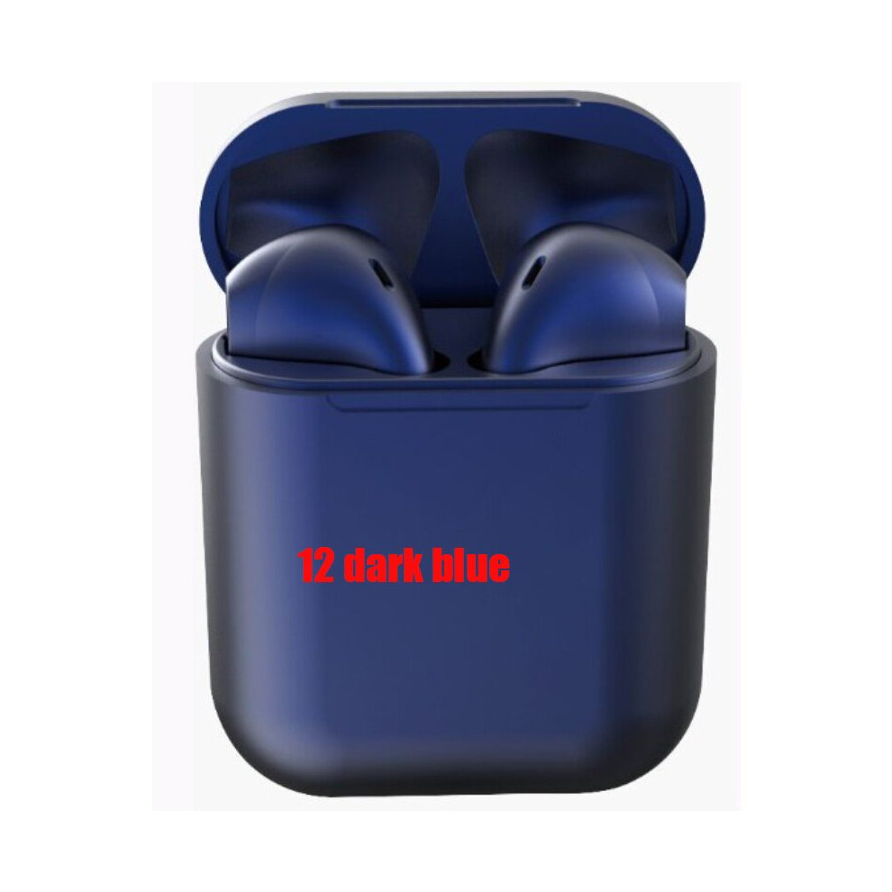 (A- Blue) Best Tws Wireless Earphones Bluetooth 5.0 Earphone Matte Macaron Earbuds With Mic Headset Headphones Mini 2 I12 I9s Tws Dark/Blue 4851205036389