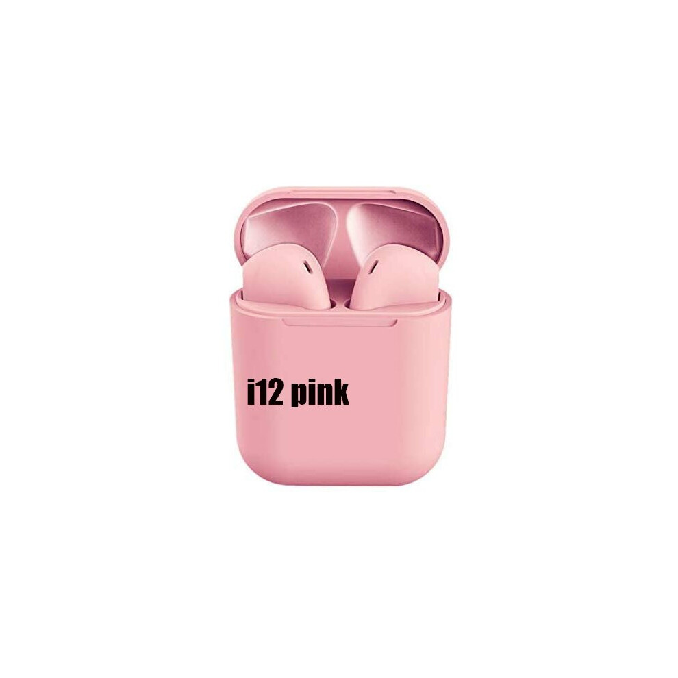 (A-) Best Tws Wireless Earphones Bluetooth 5.0 Earphone Matte Macaron Earbuds With Mic Headset Headphones Mini 2 I12 I9s Tws Pink 4851205036419