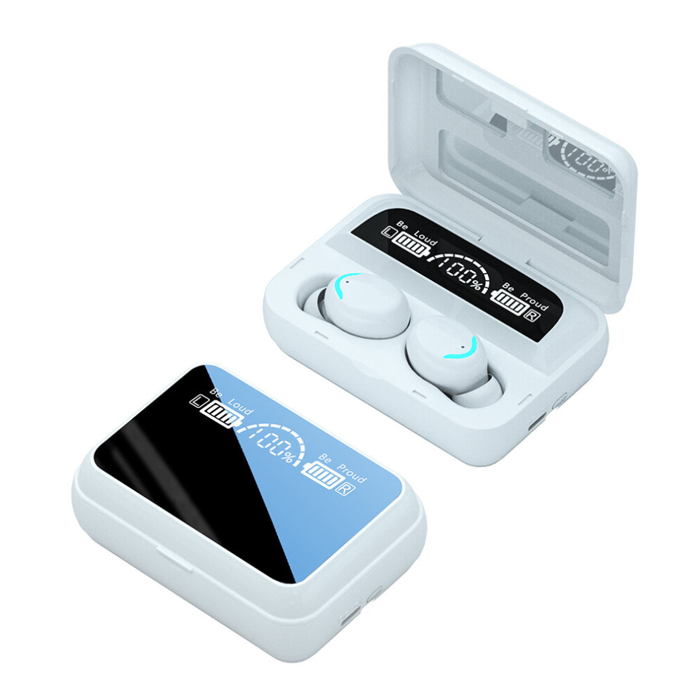 (A-) 3 In1 Bluetooth 5.1 Wireless Headphones Sports Hifi Tws Bluetooth 9D Stereo Earbuds Touch Control Wireless Headsets For Phones White 4853106762947