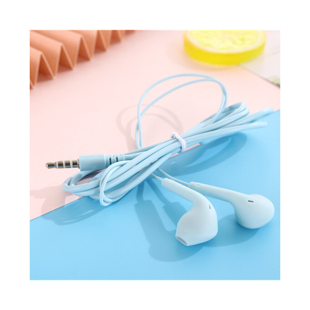 (A-) 3.5Mm Wired Headphones In-Ear Earphone Headset Sport Music Earbud For Xiaomi Poco Redmi Realme Oneplus Mobile Cellphone With Mic Blue 4853106760332