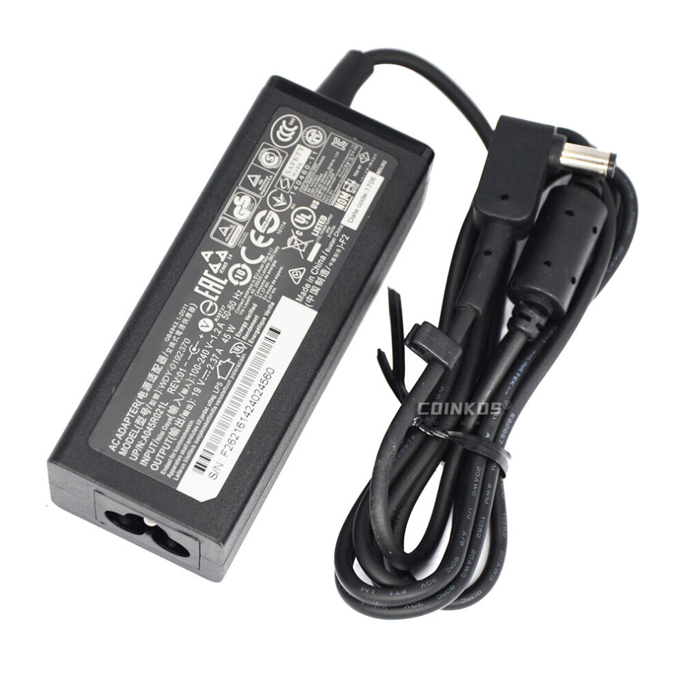 (A-Adaper Only) Laptop Power Adaptere Charger 45W 19V 2.37A For Acer Aspire E5-553 E5-553G E5-573 E5-574 E5-575 E5-575T E5-575Tg E5-711 E5-721 4855672990328