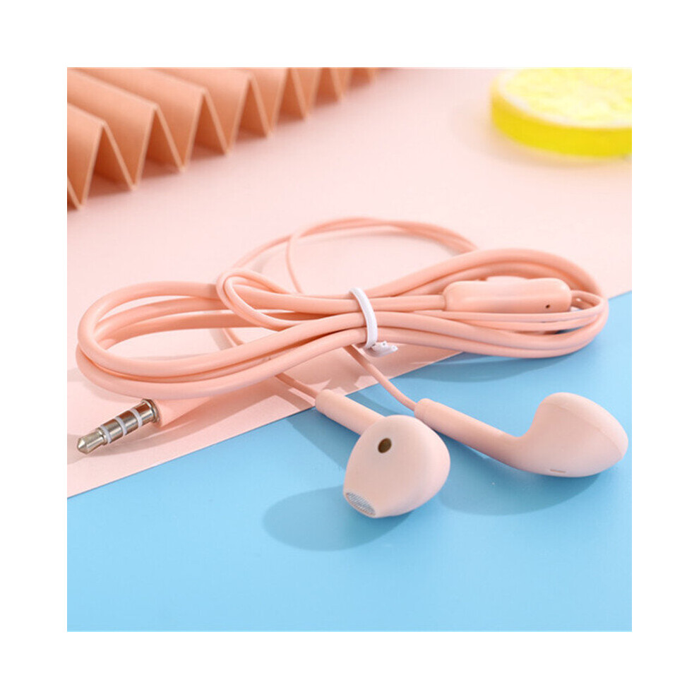 (A-) 3.5Mm Wired Headphones In-Ear Earphone Headset Sport Music Earbud For Xiaomi Poco Redmi Realme Oneplus Mobile Cellphone With Mic Pink 4853106760356