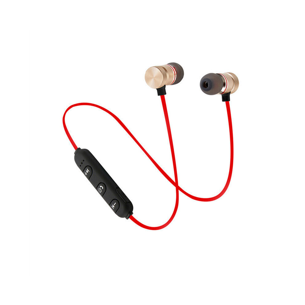 (A-) Wireless Earphones Neckband Magnetic Sports 5.0 Bluetooth Earphone Stereo Earbuds Music Headphones With Mic For All Smartphones Red 4851204954264