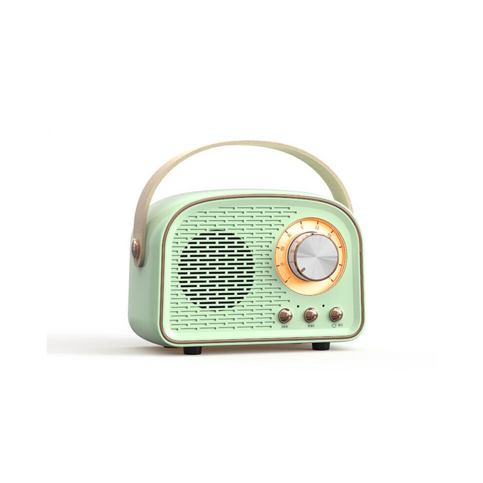 (A-Grass ) Mini Speaker Dw21 Surround Subwoofer Tf Aux No Radio Retro Portable Vintage Speaker Travel Music Player For Camping Music Player Green 4854472208626