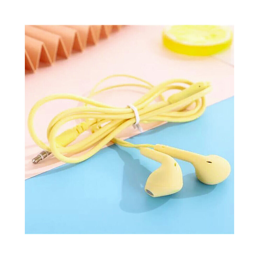 (A-) Universal 3.5Mm Stereo In-Ear Headphones Sport Music Earbud Handfree Wired Headset Earphones With Mic For Xiaomi Huawei Samsung Yellow 4851204953083